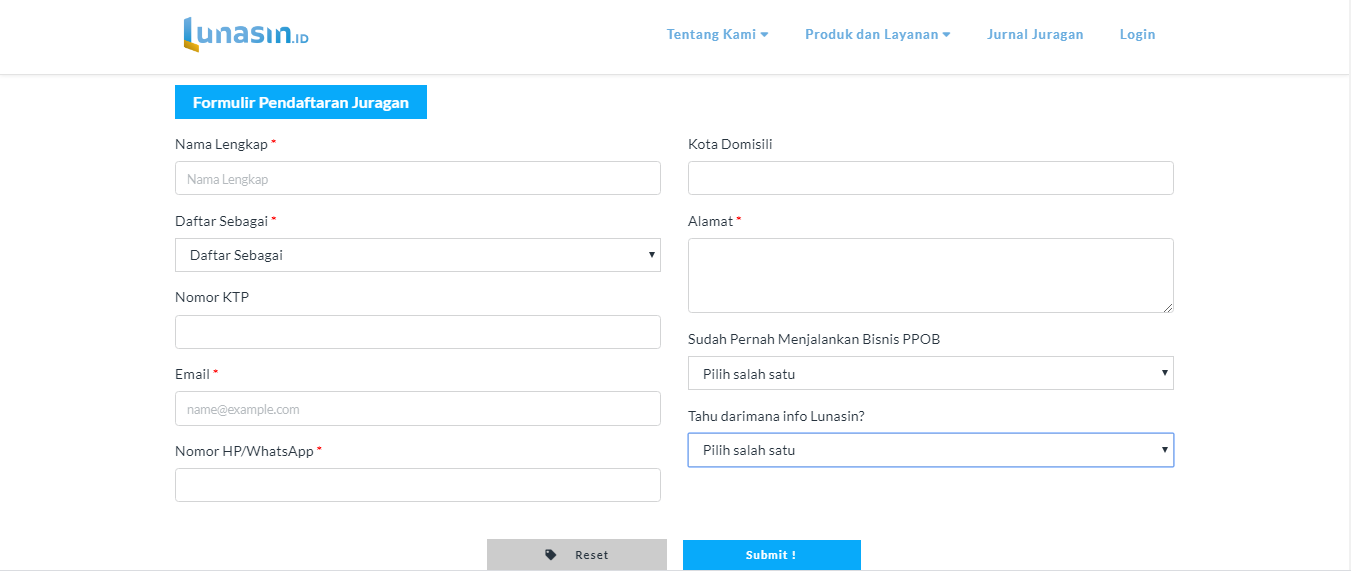 form pendaftaran lunasin.id